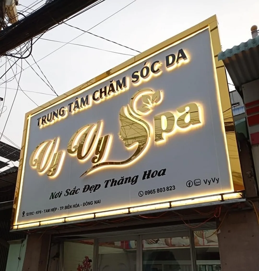 bảng giá chữ nổi inox vàng cho bảng hiệu spa