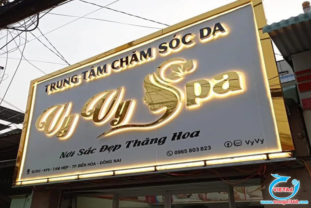Bảng hiệu alu tiệm spa gắn chữ nổi bảng hiệu alu tiệm spa gắn chữ nổi