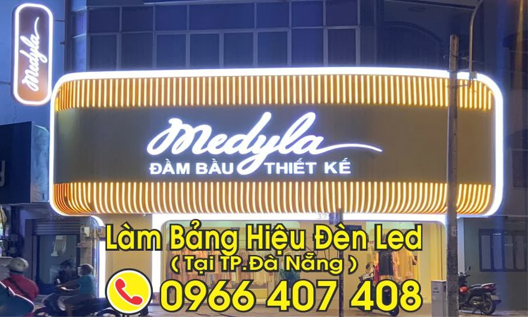 bảng hiệu đà nẵng đèn led cho cửa hàng ban đêm