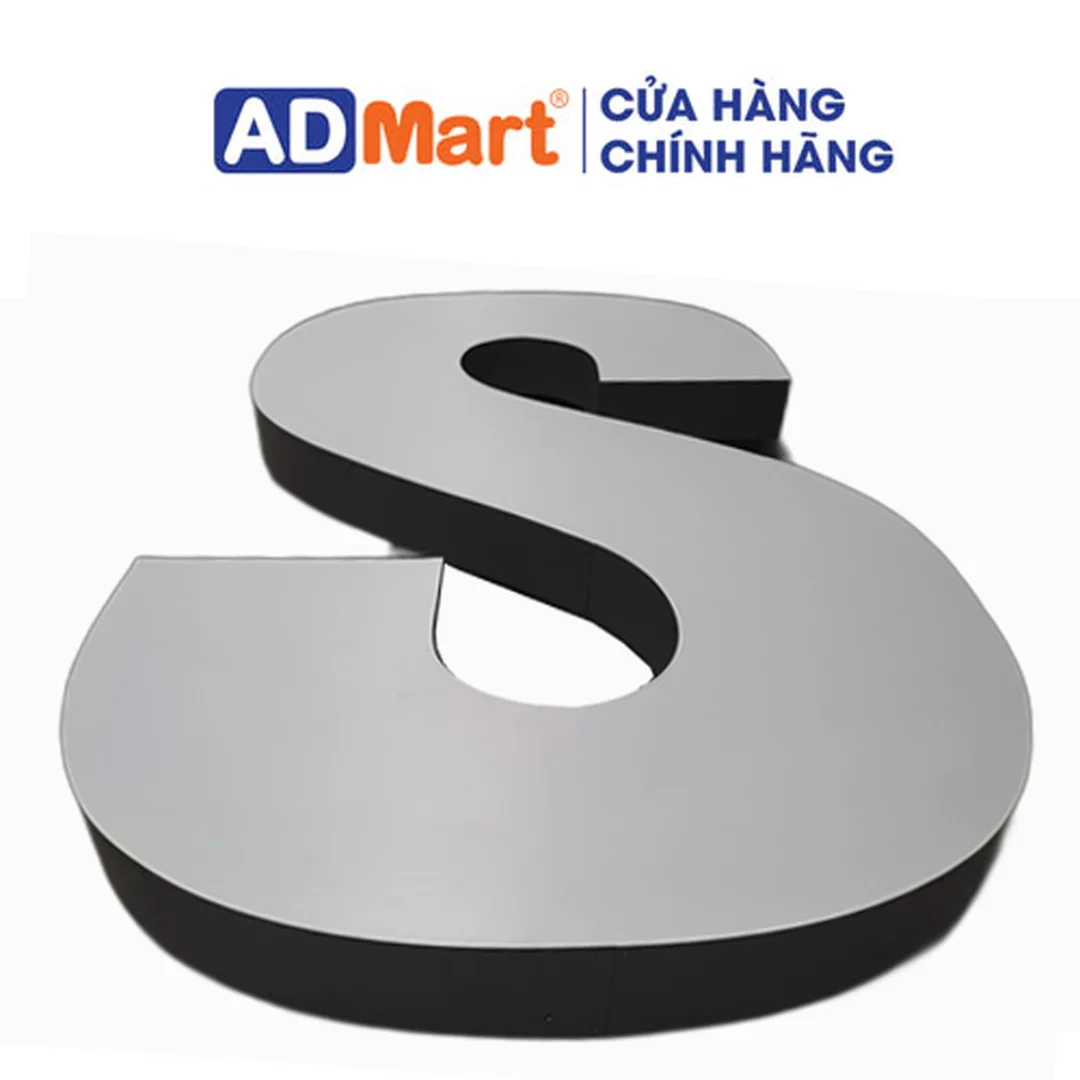 chữ nổi alu gắn trên mặt dựng alu cho cửa hàng