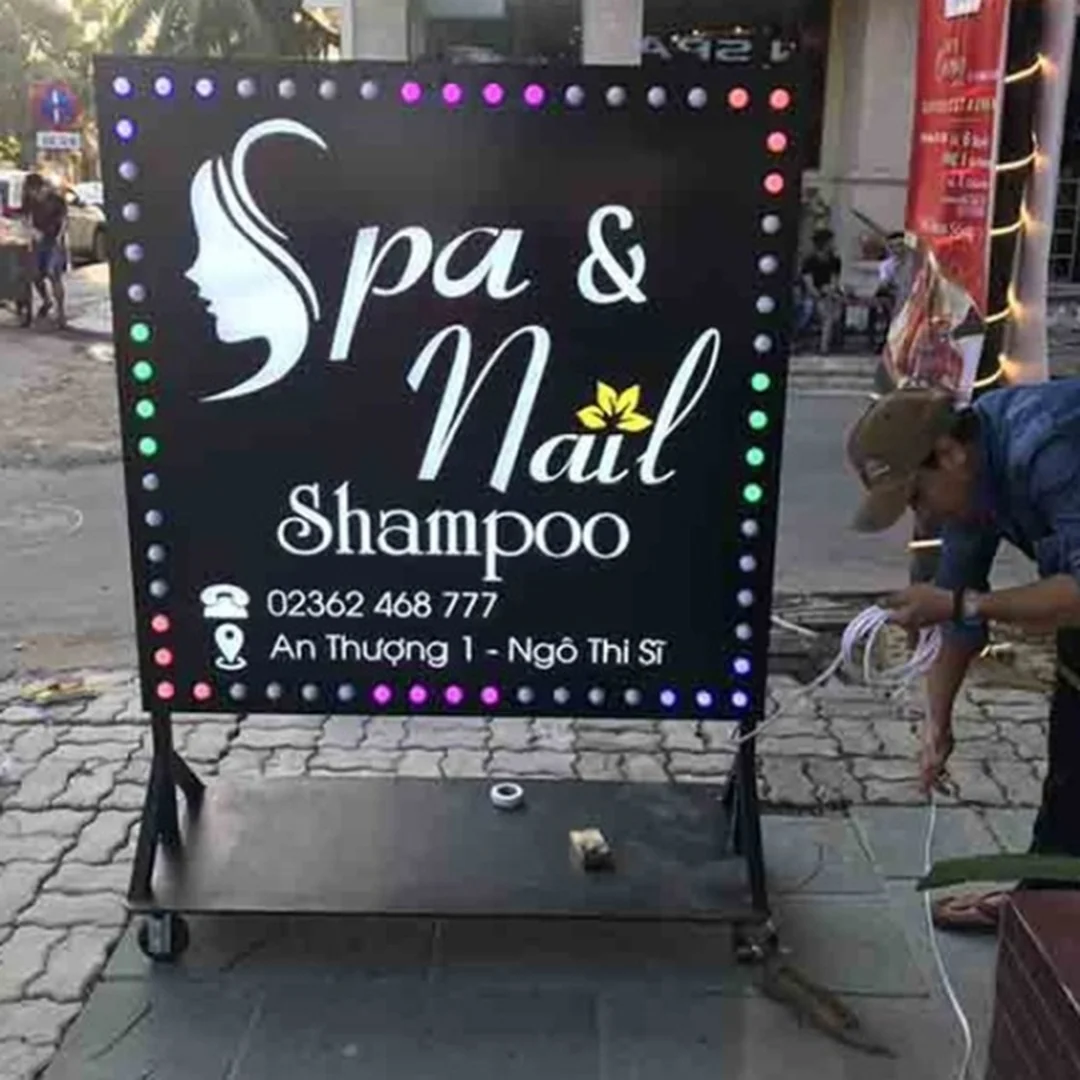 hộp đèn quảng cáo spa hai mặt cho cửa hàng dịch vụ làm đẹp