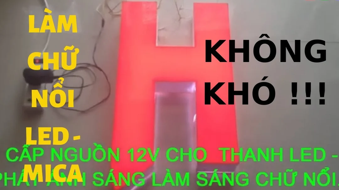Hướng dẫn làm bảng hiệu chữ nổi mica gắn đèn LED