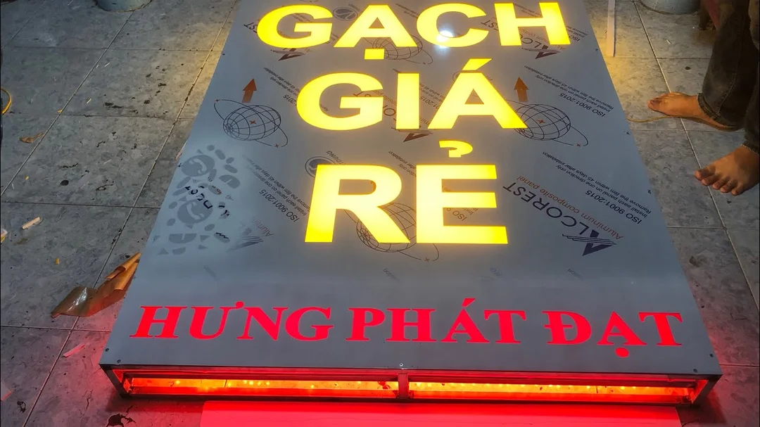 Video hướng dẫn làm bảng hộp đèn alu âm LED